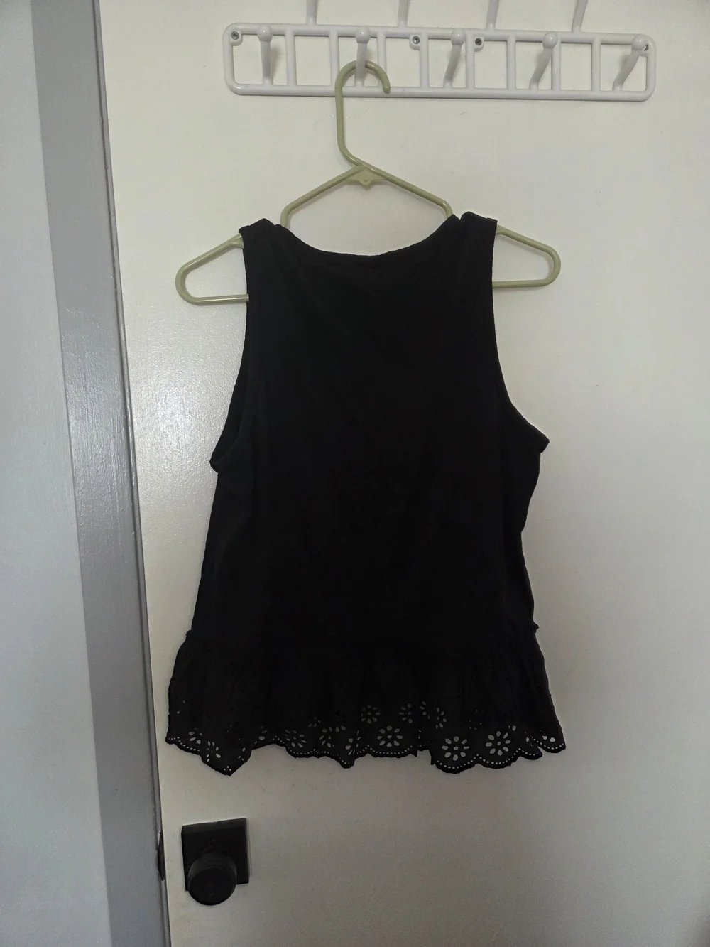 J.Crew Black Eyelet Peplum Tank Top - Size Medium - Summer 2020 Collection